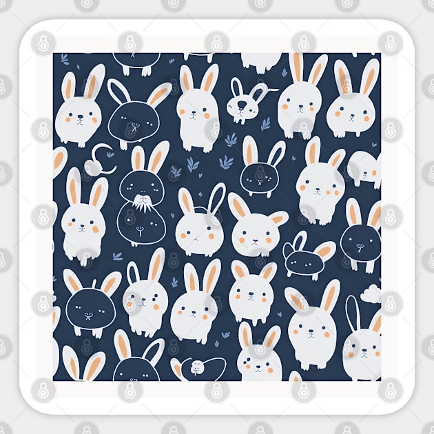 cute rabbit pattern Sticker by John`s patterns